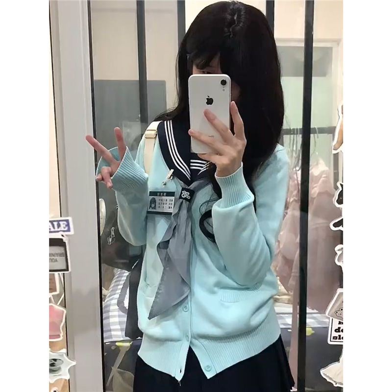 jk毛衣开衫女日系学院风校供感小众百搭甜美学生叠穿长袖针织外搭
