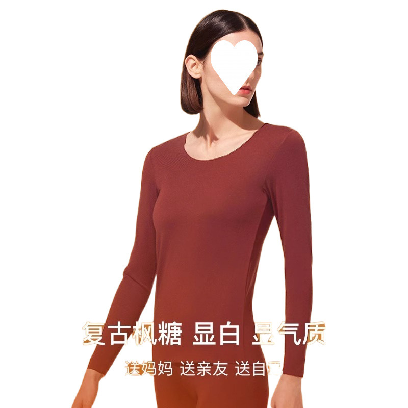 크기가없는 둥근 목 빛 따뜻한 근육베이스 옷 편안한 피부 친화적 인 부드러운 원활한 기본 옷 여성용 탑