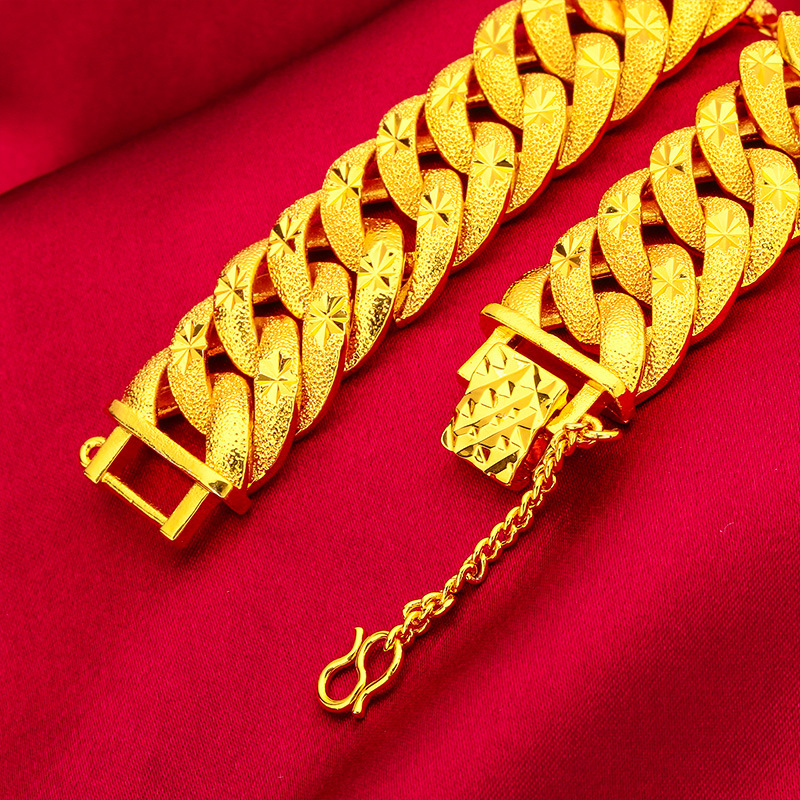 Vietnam sand gold men's buckle wide-brimmed star bracelet bracelet wholesale cross-border jewelry clasp bracelet