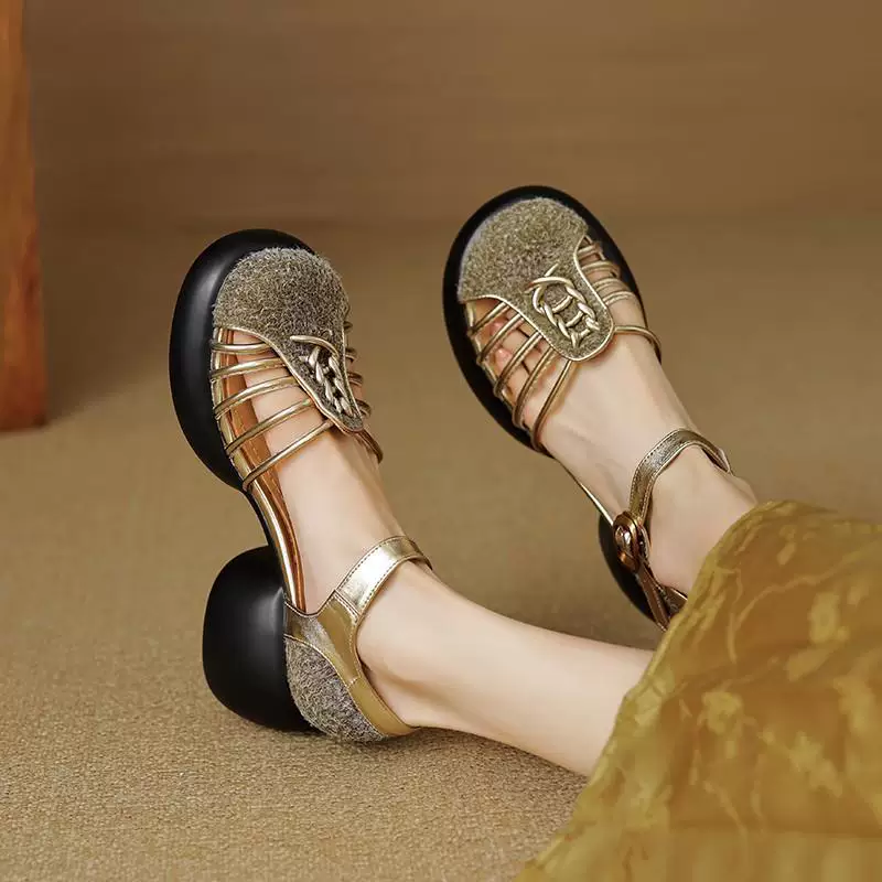 Sandals platform, summer footwear, shoes high heels, french style