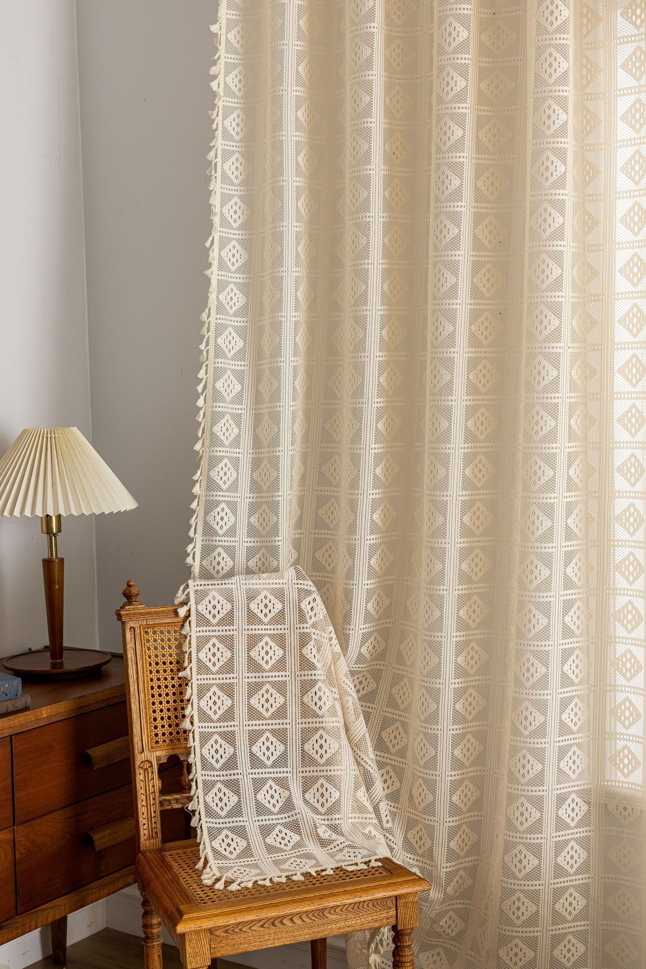 Lace Sheer Curtains Bohemian Window Fabric For Home Decoration_voghion.com