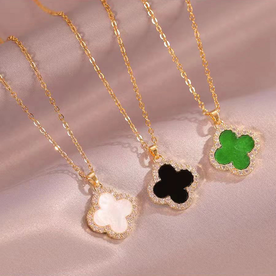 Japanese Korean fashion simple clover necklace women small designer luxury stylish all-match high-end accessory [titanium steel]