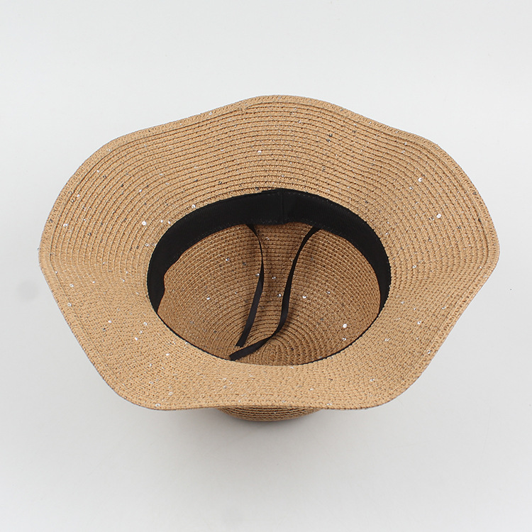 Fashion Bowknot Wave Side Foldable Sunscreen Straw Hat display picture 3