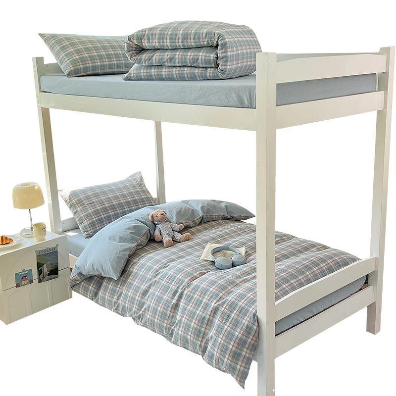 Ropa de cama de tres piezas de cama de dormitorio de algodón puro 1,5 m cama de algodón para estudiantes solteros cubierta de edredón 2025 nuevo estilo