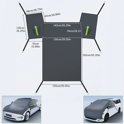 Car snow shield | snow cover for cars - universal-model-oxford-fabric-hood-full-cover-150-ear-design