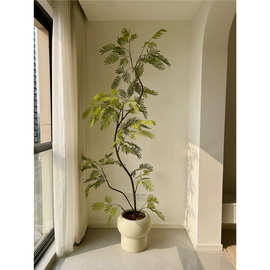 海虹景品仿真绿植密叶猴耳环高端轻奢室内客厅仿生大型落地假盆栽