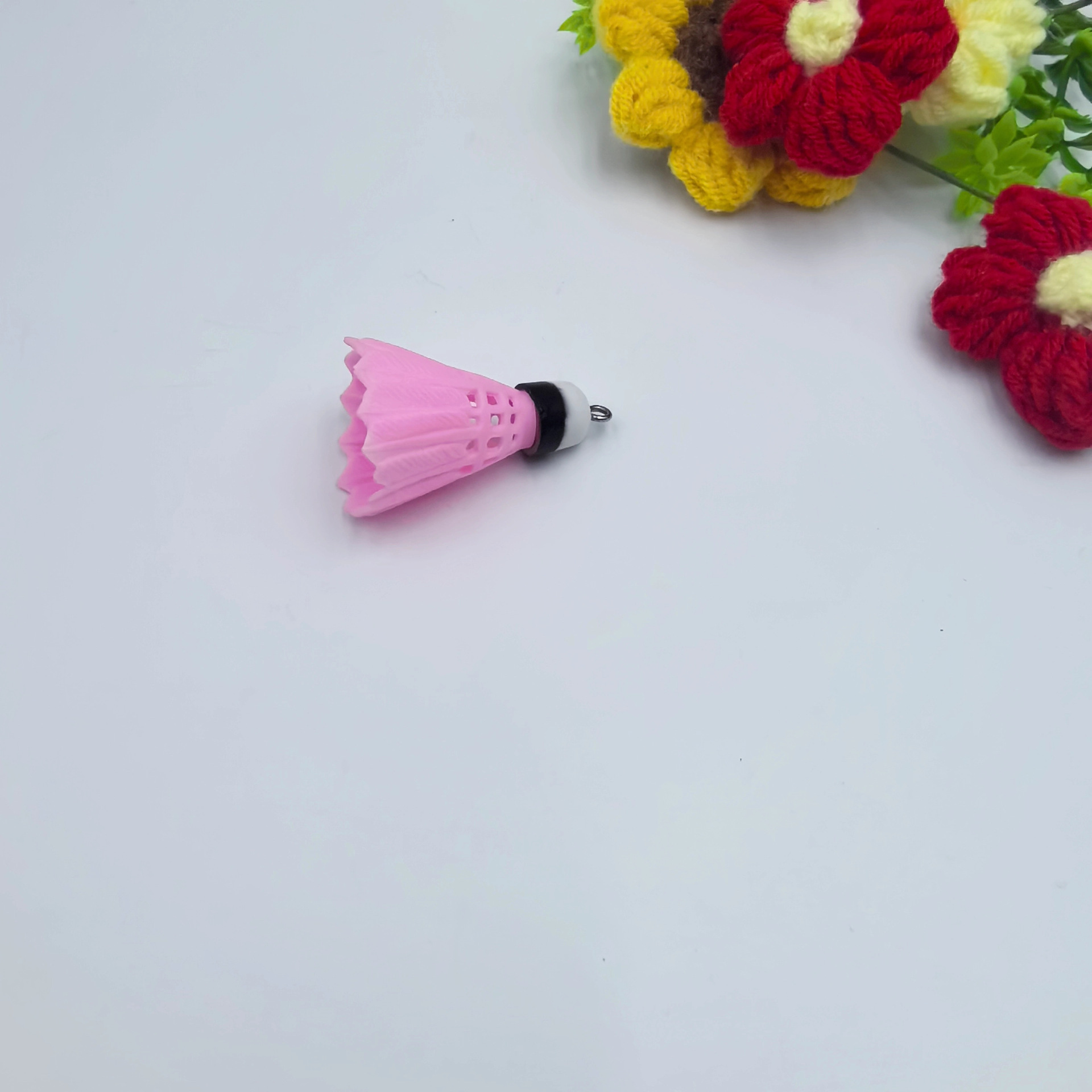 Mini pequeño tamaño de simulación de bádminton llavero colgante adornos deportivos ventiladores pequeños regalos transfronterizos