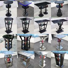 酒吧散台酒吧桌椅组合复古简约高脚桌静吧清吧KTV靠墙吧台