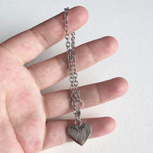 潮玩娃娃库库合金diy配件英文字母W爱心挂牌项链饰品桃心吊坠批发