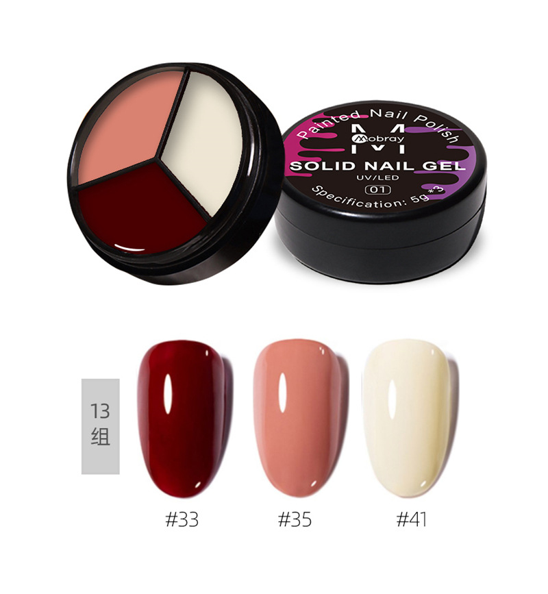 Internet celebridad nueva manicura de tres colores sólido esmalte de uñas gel relleno japonés crema de leche sólida color sólido lentejuelas esmalte de uñas gel