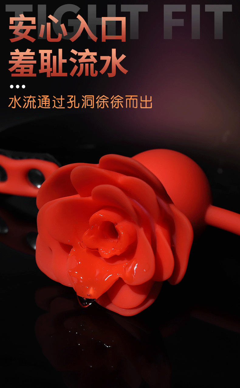 Silicone and Alloy Bondage Restraint Set with Mouth Ball, Handcuffs and Nipple Clamps — detail image 13