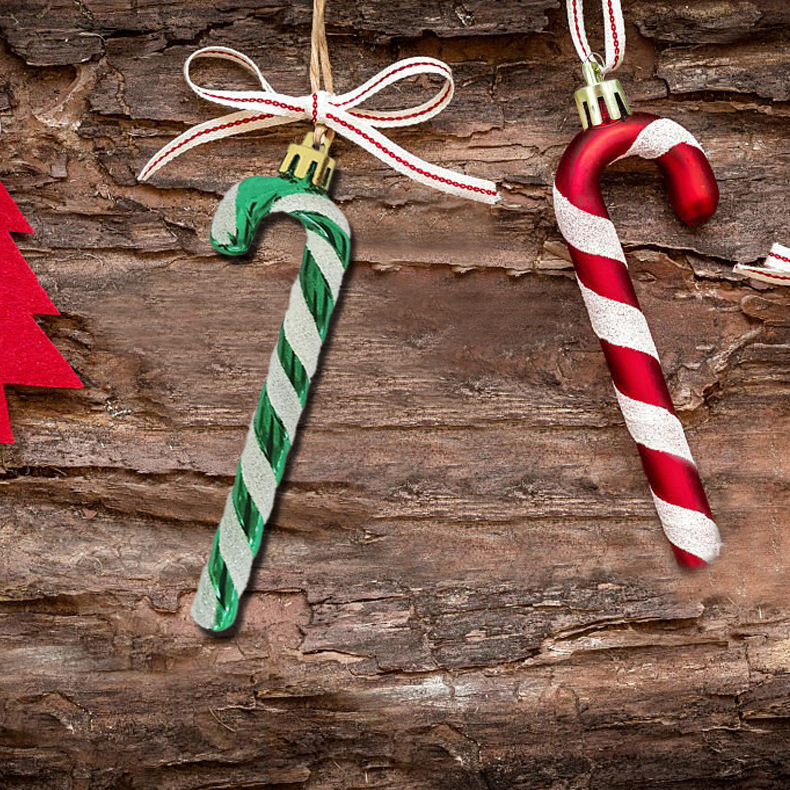 Muletas de Navidad transfronterizas colgantes 13cm muletas colgantes pintados decoración del árbol de Navidad colgantes decoración de Navidad al por mayor