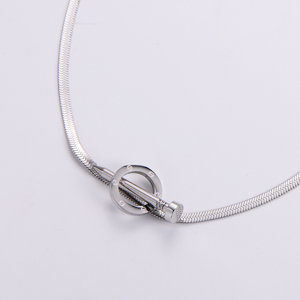 Womenu0027S Fashion Nail Stainless Steel No Inlaid Necklace Plating Stainless Steel Necklaces