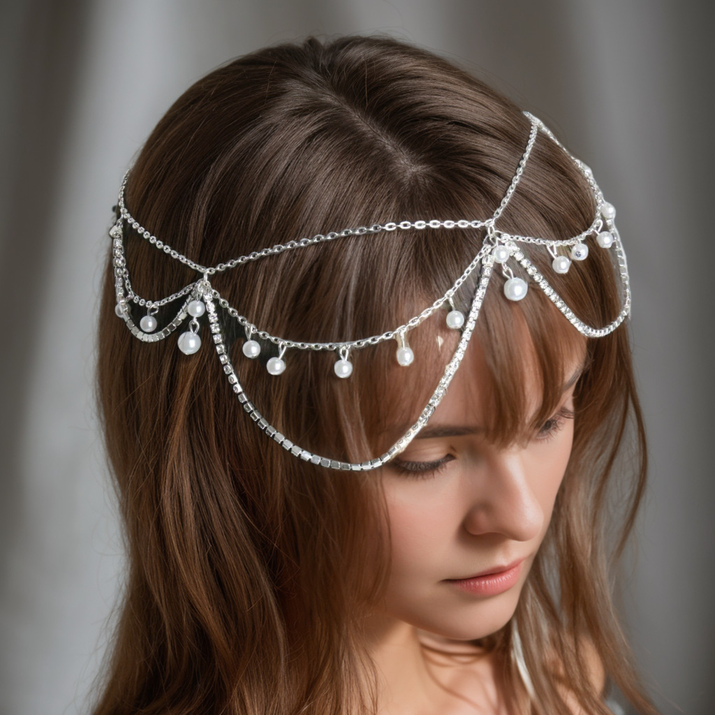 Exotic Han Dynasty Forehead Ornaments, Tassel Headdresses, Curtains, Retro Handmade Tassel Hairpins, Ancient Style Ethnic Style Hair Accessories for Women