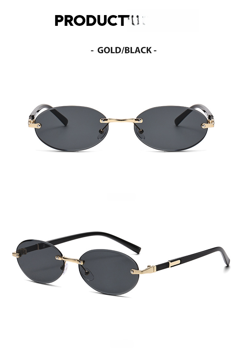 1584 New European and American Trendy Cut Edge Distinctive Oval Frame Sunglasses 2024 New Arrival Frameless Hot Girls Hip Hop Sunglasses_voghion.com