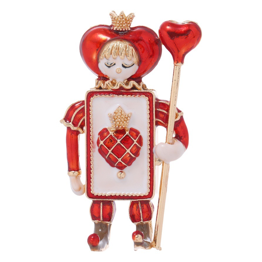 Nuevo lindo de la vendimia melocotón Rojo Negro melocotón soldado broche serie Navidad accesorios aleación ramillete tendencia creativa