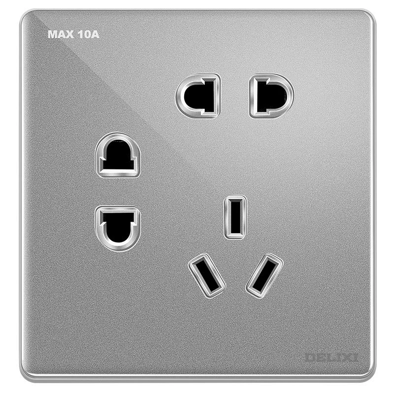 Панель Delixi Household 86 CD889 Ink Cai Caikai Open Double Control Starry Sky Gray Wall Switch