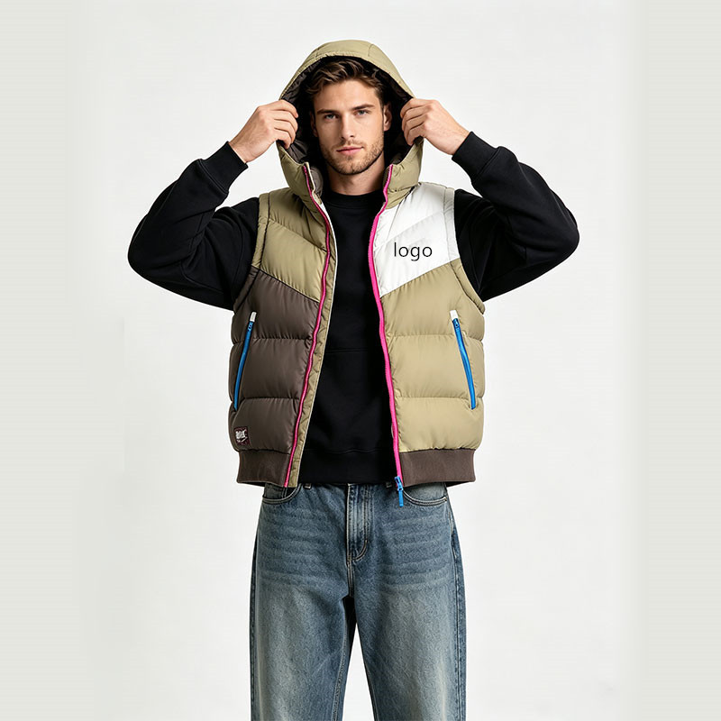 New cross-border style, warm and thickened, unisex hooded cotton vest, casual and fashionable, trendy outerwear