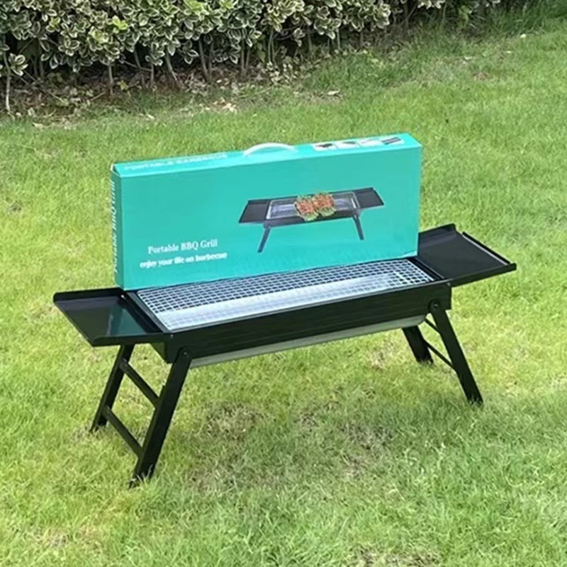 調味料ボード付き屋外ポータブルバーベキューグリル、家庭用折りたたみバーベキュー器具、カーボングリル、木炭屋外バーベキューグリル|undefined