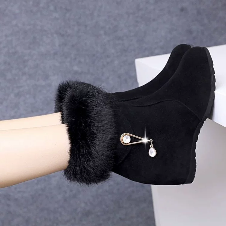 Снежные сапоги женский 2024 зимние толстые хлопчатобумажные сапоги увеличенные плюшевые меховые туфли женская мама хлопчатобумажные туфли теплые короткие сапоги оптом