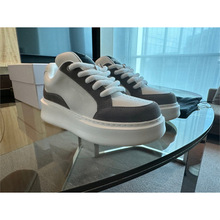 欧洲站高端外贸休闲鞋拼色男鞋系带青真牛皮厚底休闲档老爹鞋牛皮