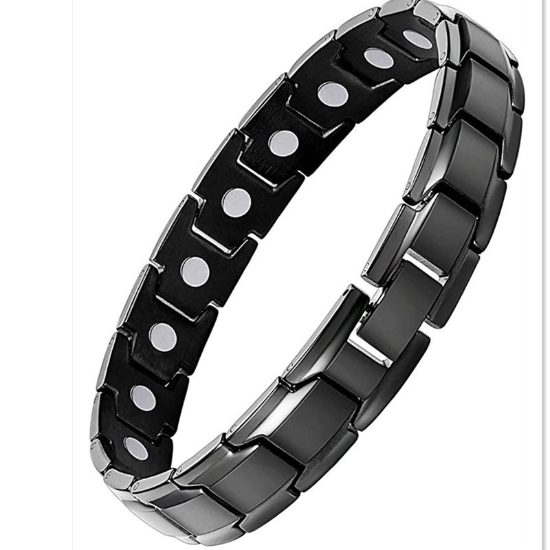 Yingqi cross-border hot environmental protection material factory direct single row full magnetic adjustable fashion health bracelet bracelet