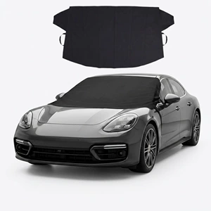 Universal Car Snow Cover, Sunshade, Sunscreen, Heat Insulation Front Snow Cover, 600D Heavy-Duty Waterproof Car Cover, Half-Cover Snow Shield