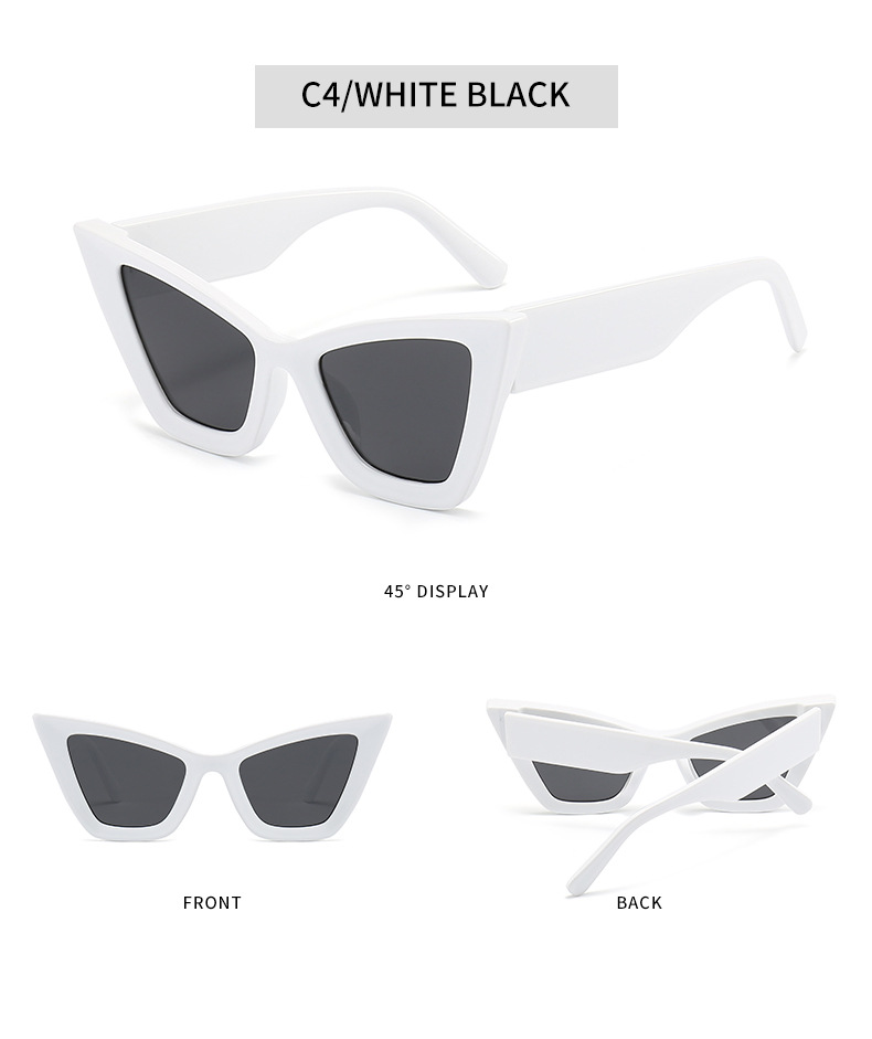 Streetwear Solid Color Pc Cat Eye Full Frame Women's Sunglasses display picture 7