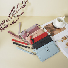 2024新款女士錢包長款多功能錢包多卡位簡約便攜搭扣卡包手拿包