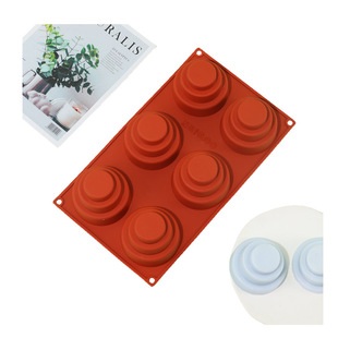 Cross-Border 6-Hole Cake Mold Mousse DIY Kitchen Silicone Mold Baking Tools Manufacturer Direct Sales Dessert Cross-Border Hot Sale