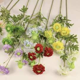 5叉松虫草仿真花高档婚庆花婚礼堂挑高假花松虫草室内插花松茸草