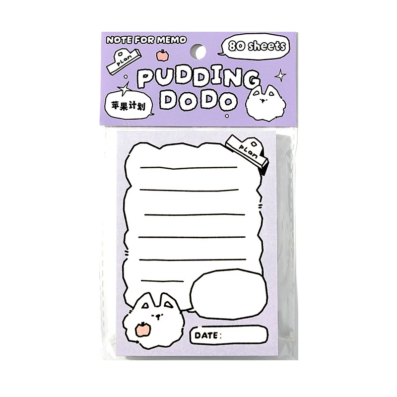 Блокнот NOTE FOR 80 листов PUDDING DODO, корейский милый ручной счет, бумага для заметок