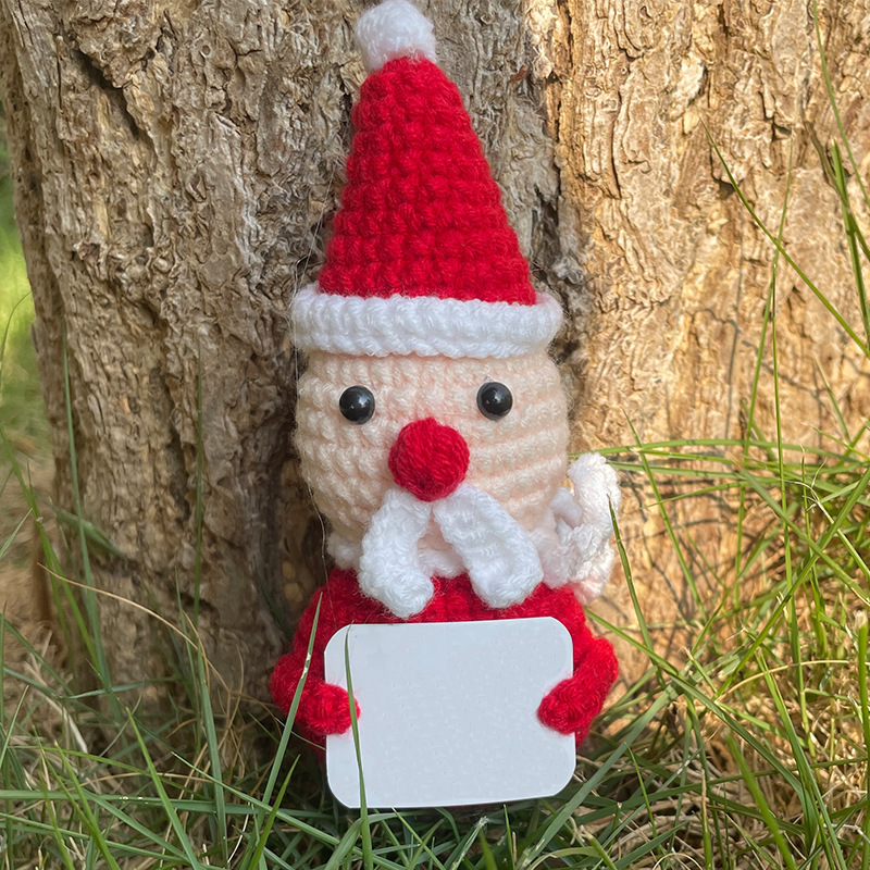 Navidad transfronteriza energía positiva papa tomate expresión divertida hilo de lana hecho a mano ganchillo pepino verduras adornos de frutas