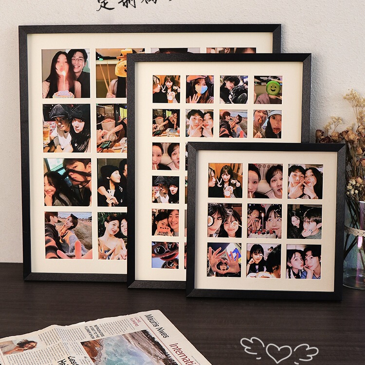 Couple Puzzle Photo Frame Display Stand DIY Printed Wedding Anniversary Birthday Gift Large Nine-Grid Format
