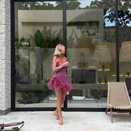 褶皱跨境时尚羽毛吊带夏季渐变跨境连欧美风拼接紧身跨境女装