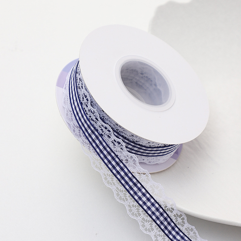 Siete colores, encaje de estilo británico, cinta de celosía, paquete de ramo, cinta de raso, paquete de flores, cinta de bricolaje, embalaje de material