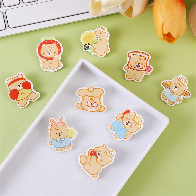 クリームイエローベアアクリルブローチかわいい漫画バッジペンダントスクールバッグペンダント装飾小物アクセサリーカスタマイズ|undefined