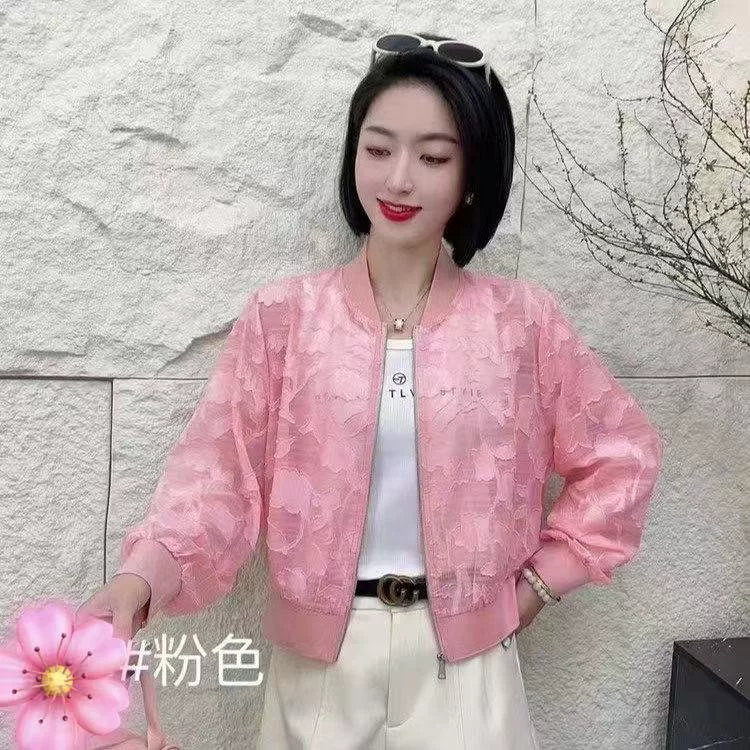 Модная жаккардовая высококачественная женская куртка в стиле Chanel, легкий и дышащий летний топ с бейсбольным воротником для миниатюрных фигур.