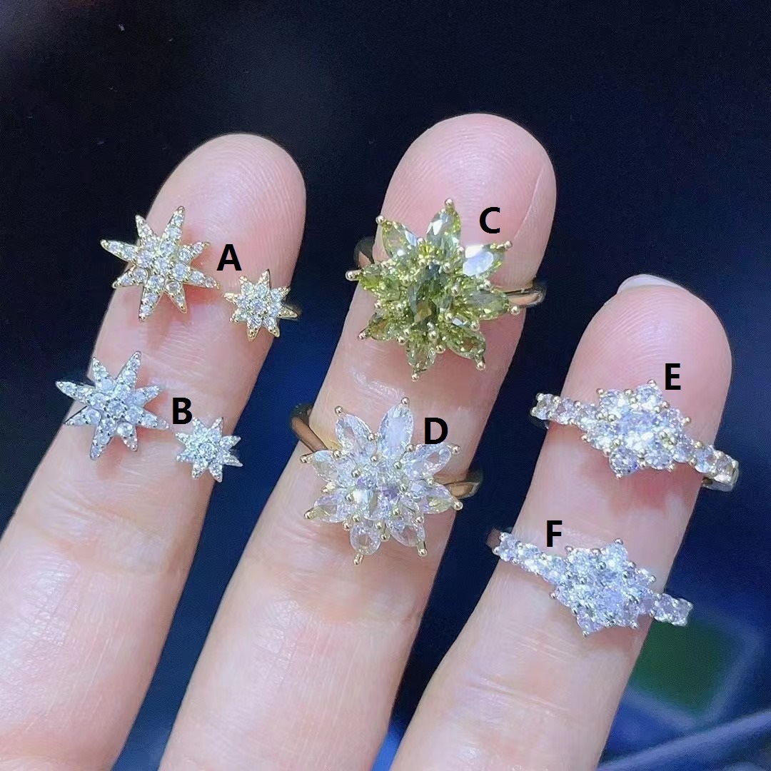 Rings Classification One Size Ring Size Fashion Eight Awn Star Copper Plating Inlay Zircon Rings 1 Piece