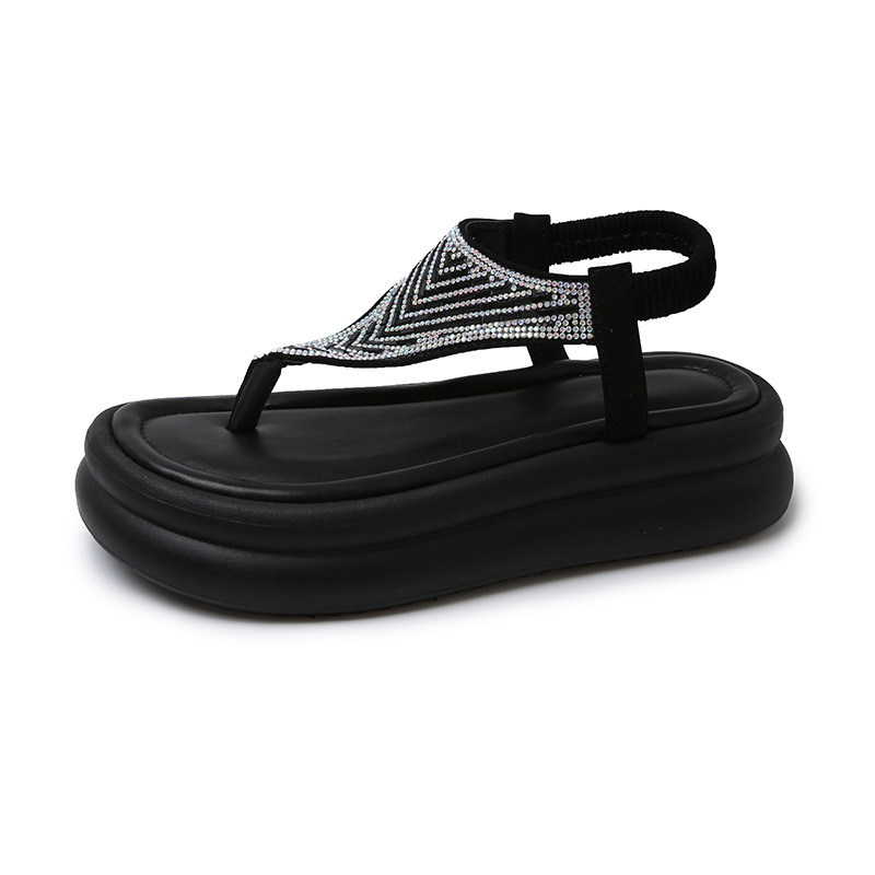 Sandali con punta piatta e strass Teh3812 per donna, estate 2025, design di alta moda all'aperto_voghion.com