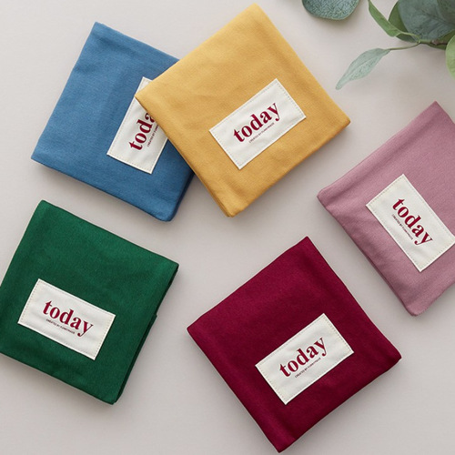 Canvas square sanitary napkin storage bag, lightweight portable women's sanitary napkin storage bag, small item storage bag