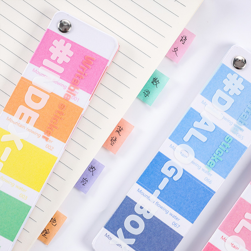 Etiquetas engomadas del índice de la tarjeta del color clasificación linda de la etiqueta del color nota adhesiva ins estilo fresco diario pegatinas de material decorativo