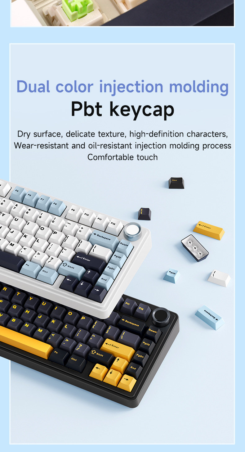 Tastiera meccanica personalizzata AULA Tarantula F75 Wireless Bluetooth 2.4 Il terzo esame simulato Full Key Hot Plug_voghion.com