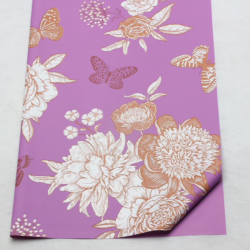 Flores de mariposa de flores de papel de embalaje de flores de oro de papel de embalaje de canasta abierta de papel de embalaje de película impermeable de flores materiales de ramo de flores
