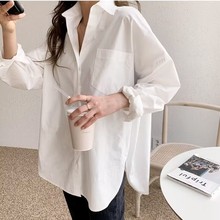 白色长袖衬衫女宽松百搭2023年春季新款韩版设计感小众上衣