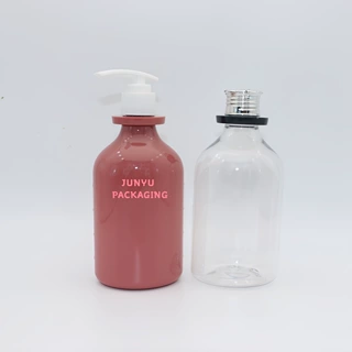 定制500ml 塑料圆柱瓶洗发露沐浴露护发素带铝盖子空瓶