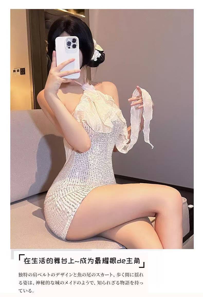 Lace Backless Fairy Dress Set with Sling Design and Elegant Uniform Styling — detail image 9