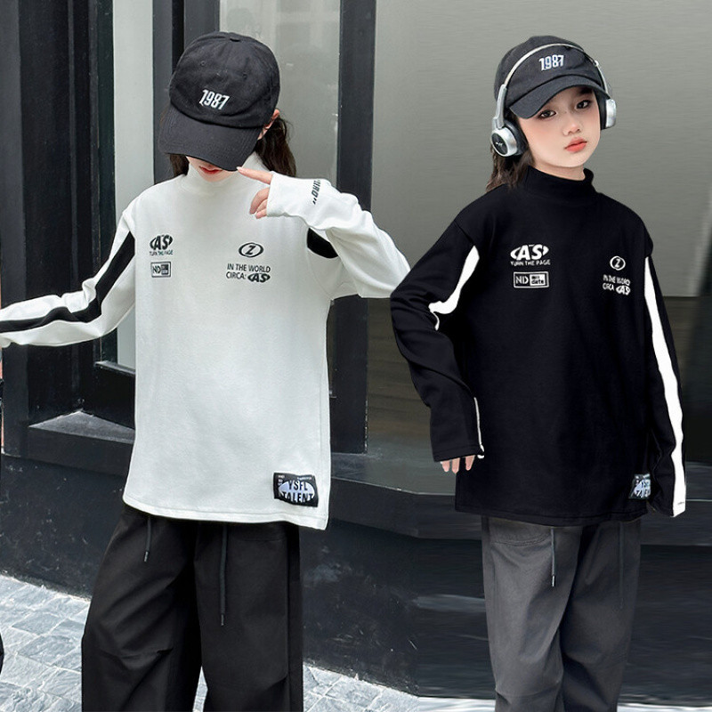 Zhili children's clothing, girls' woolen T-shirt top, autumn and winter 2026 new style, trendy, warm, fashionable.