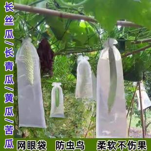 Long Mesh Bags for Cucumbers, Green Cucumbers, and Bitter Melons, Specialized Bags for Insect Protection and Fruit Protection