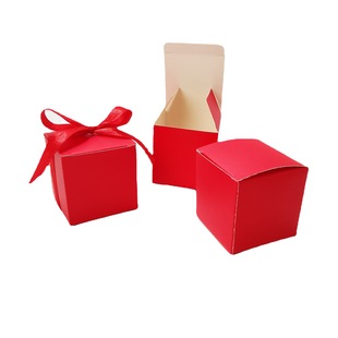 5.5cm red small square box simple folding carton creative wedding gift box candy packaging carton